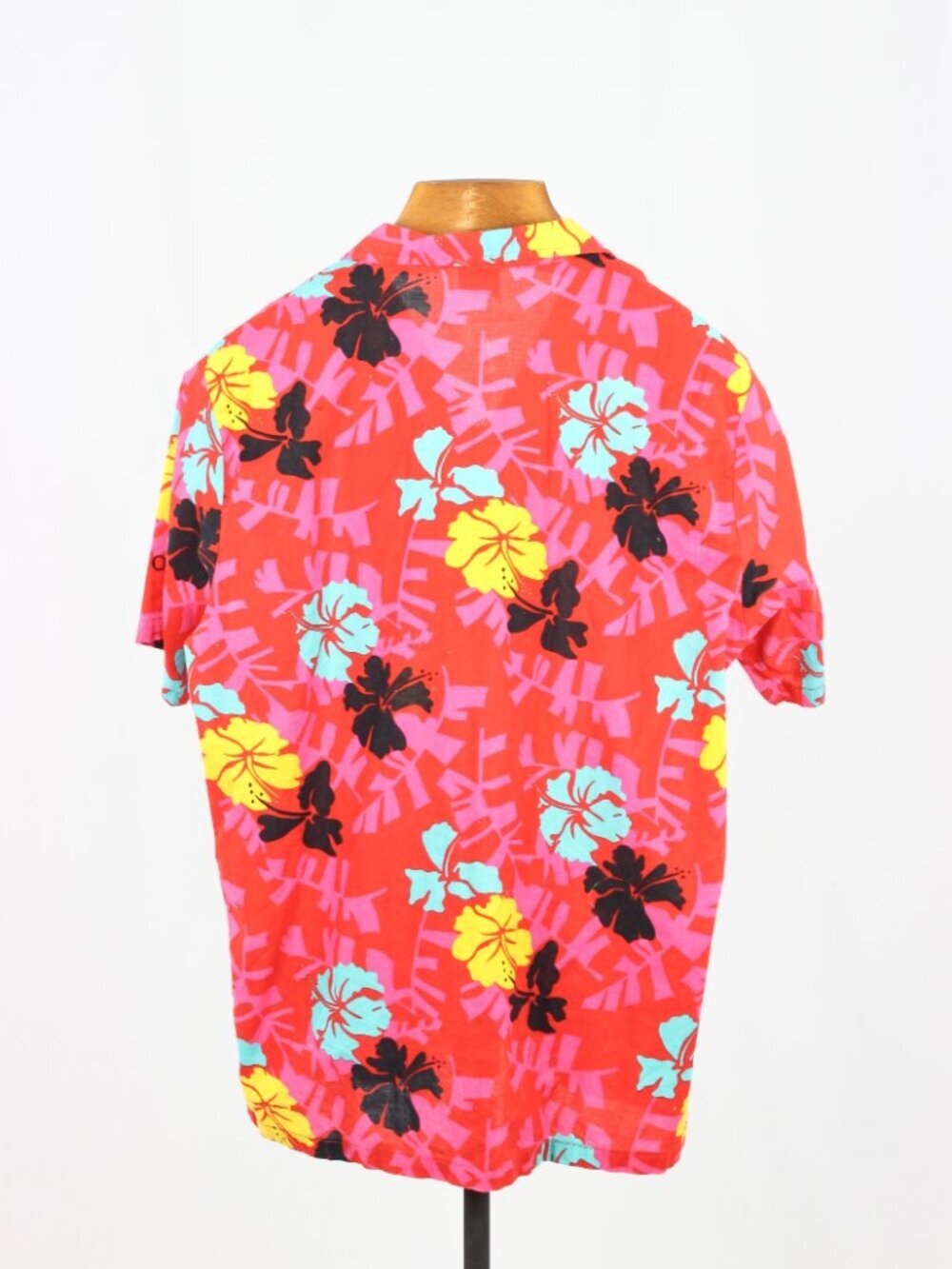 Vintage OP OCEAN PACIFIC Red Floral Cotton Short Sleeve Hawaiian Shirt, Size L - Picture 2 of 8